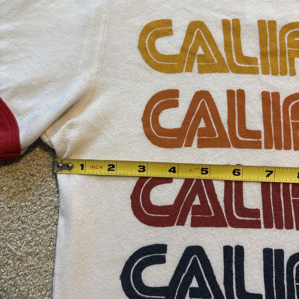 Aviator Nation Shirt Short Sleeve White Ringer California Repeat Pullover Sz XS - Picture 5 of 11